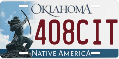 OK license plate 408CIT