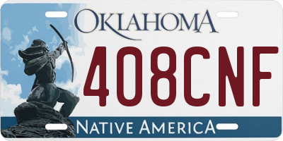 OK license plate 408CNF