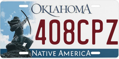 OK license plate 408CPZ