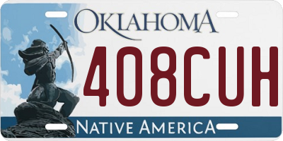 OK license plate 408CUH
