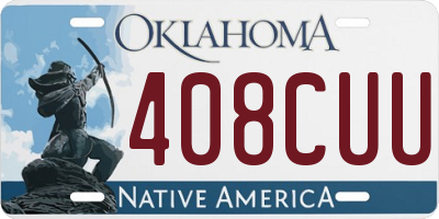 OK license plate 408CUU