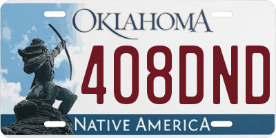 OK license plate 408DND
