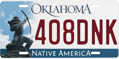 OK license plate 408DNK