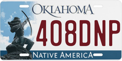 OK license plate 408DNP