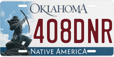 OK license plate 408DNR