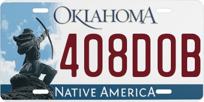 OK license plate 408DOB