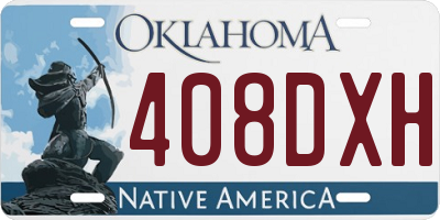 OK license plate 408DXH