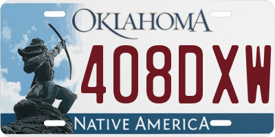 OK license plate 408DXW