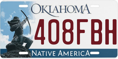 OK license plate 408FBH
