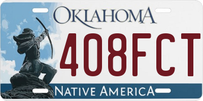 OK license plate 408FCT