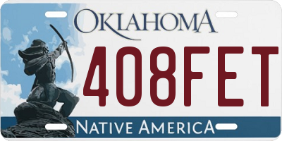 OK license plate 408FET