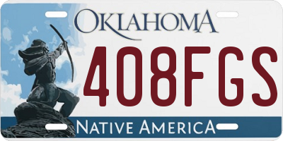 OK license plate 408FGS