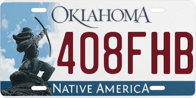 OK license plate 408FHB