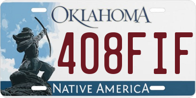 OK license plate 408FIF