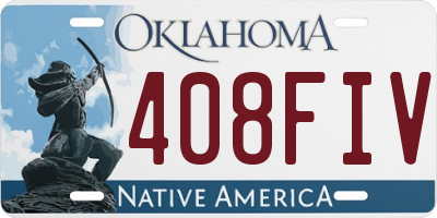 OK license plate 408FIV