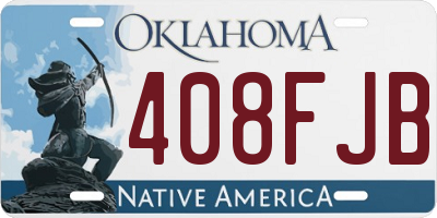 OK license plate 408FJB
