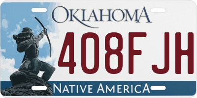 OK license plate 408FJH
