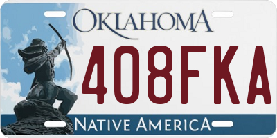 OK license plate 408FKA