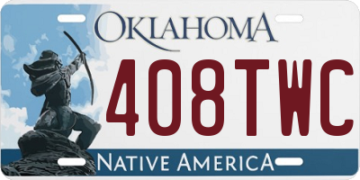 OK license plate 408TWC