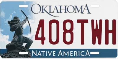 OK license plate 408TWH