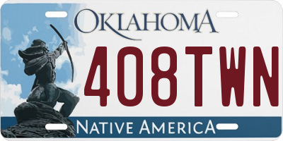 OK license plate 408TWN