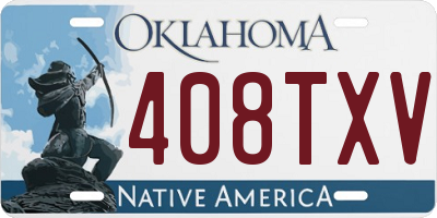 OK license plate 408TXV