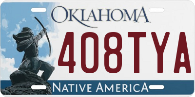 OK license plate 408TYA