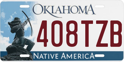 OK license plate 408TZB