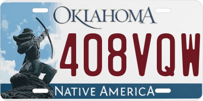 OK license plate 408VQW