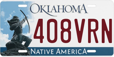OK license plate 408VRN