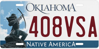 OK license plate 408VSA