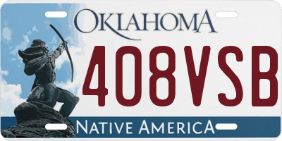 OK license plate 408VSB