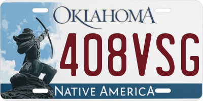 OK license plate 408VSG