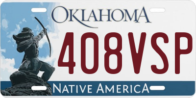 OK license plate 408VSP