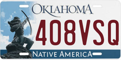 OK license plate 408VSQ