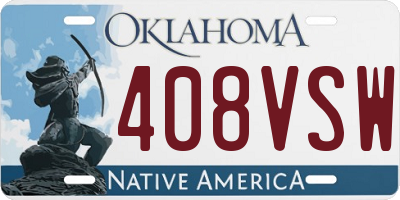 OK license plate 408VSW