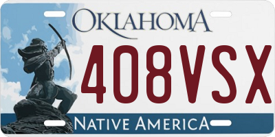 OK license plate 408VSX