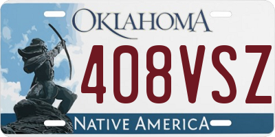 OK license plate 408VSZ