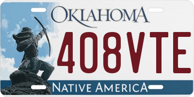 OK license plate 408VTE