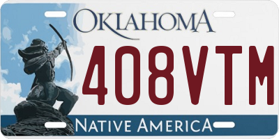 OK license plate 408VTM