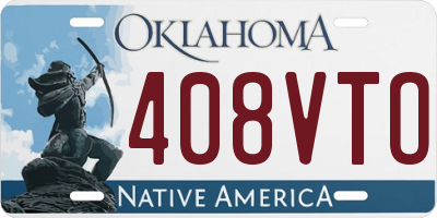 OK license plate 408VTO
