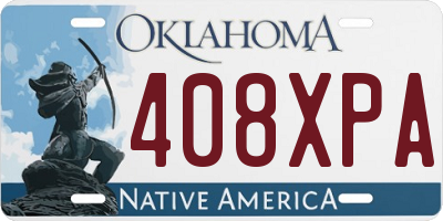 OK license plate 408XPA