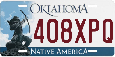OK license plate 408XPQ