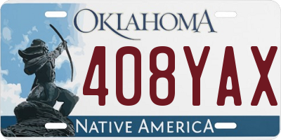 OK license plate 408YAX