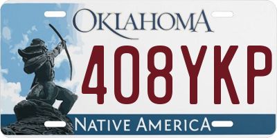 OK license plate 408YKP