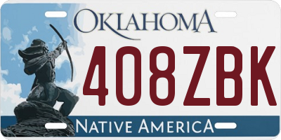 OK license plate 408ZBK
