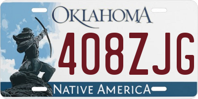 OK license plate 408ZJG