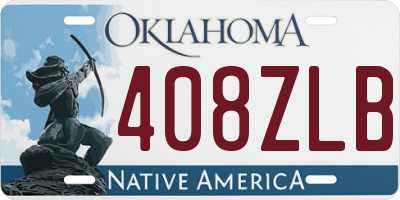 OK license plate 408ZLB