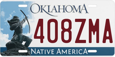 OK license plate 408ZMA
