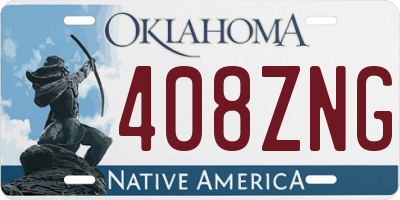 OK license plate 408ZNG